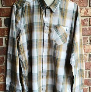 Men's Volcom button-up long sleeve shirt.